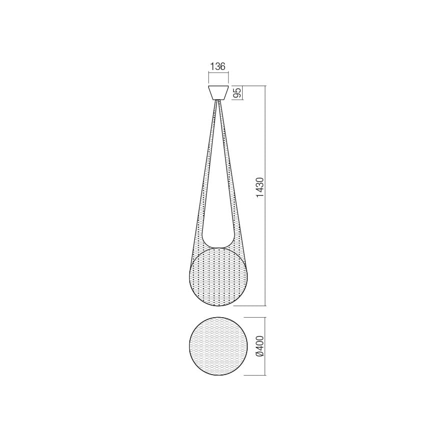 Redo 01-1974 - LED ljuskrona med textilsladd ALLURIA 1xE27/10W/230V diameter 40 cm