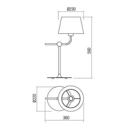 Redo 01-1980 - Bordslampa MORRIS 1xE27/42W/230V vit