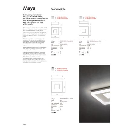 Redo 01-2004 - Dimbar LED-takarmatur MAYA LED/75W/230V Ø 60 cm guldig