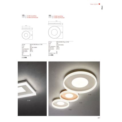Redo 01-2004 - Dimbar LED-takarmatur MAYA LED/75W/230V Ø 60 cm guldig