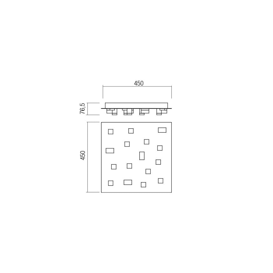 Redo 01-2016 - LED taklampa PIXEL LED/48W/230V 3000K 45x45 cm vit