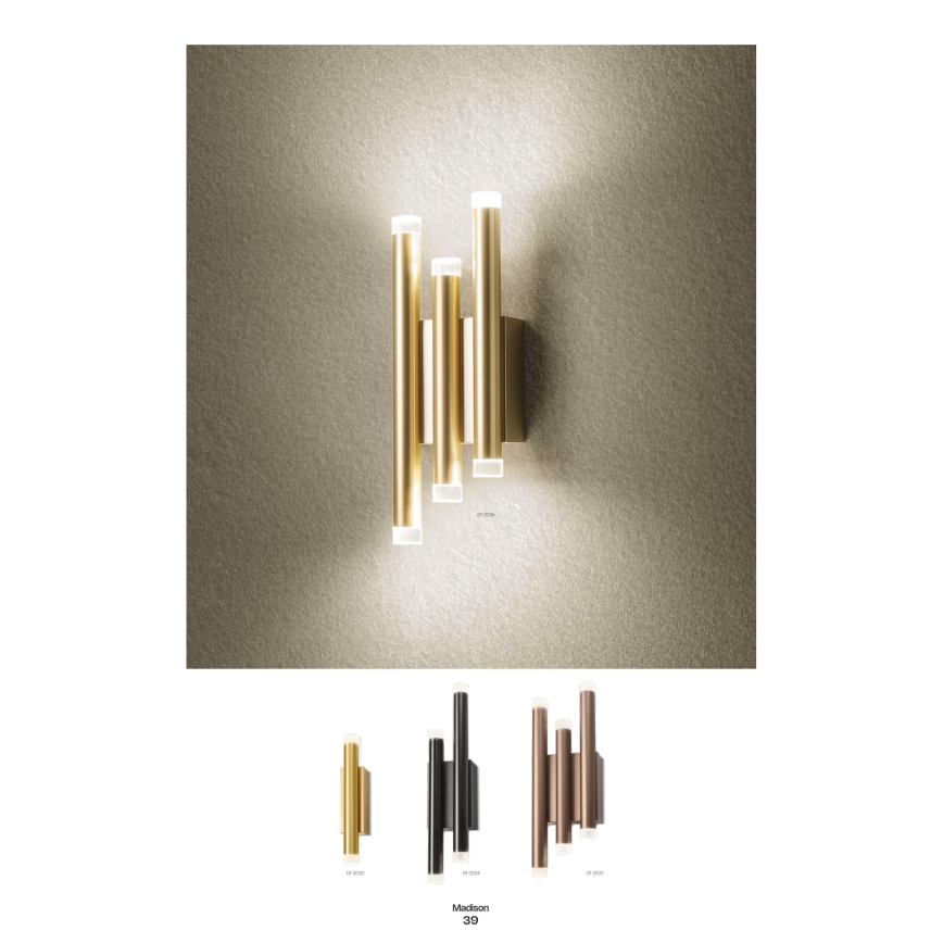 Redo 01-2033 - LED väggbelysning MADISON 4xLED/4W/230V guld