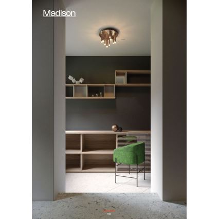 Redo 01-2040 - LED taklampa MADISON 9xLED/4W/230V koppar