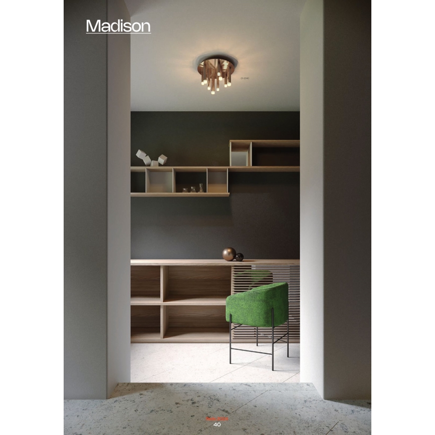Redo 01-2040 - LED taklampa MADISON 9xLED/4W/230V koppar