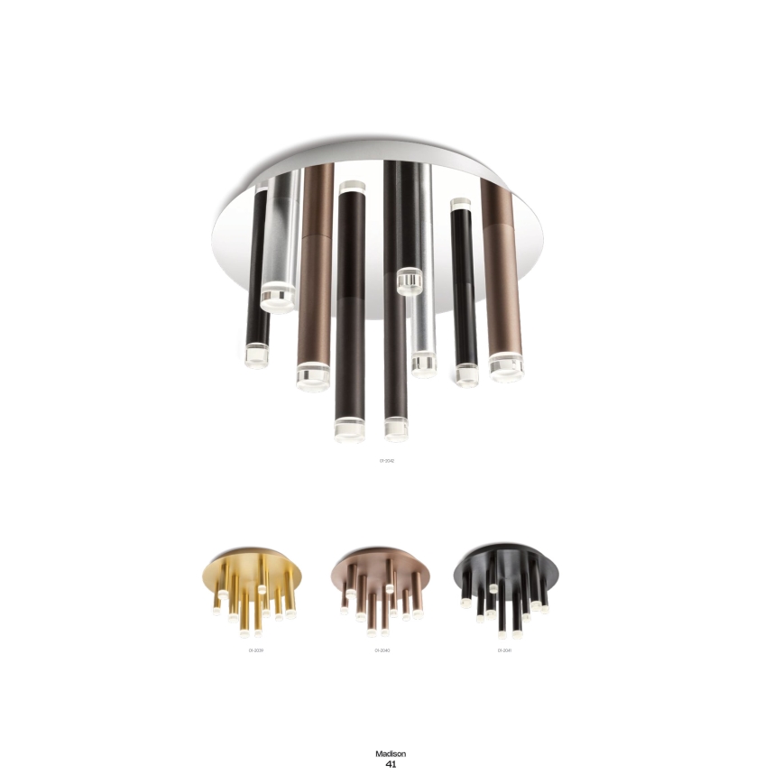 Redo 01-2040 - LED taklampa MADISON 9xLED/4W/230V koppar