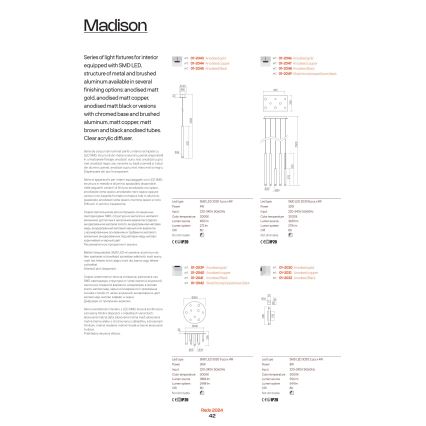 Redo 01-2043 - LED ljuskrona med textilsladd MADISON LED/4W/230V guld