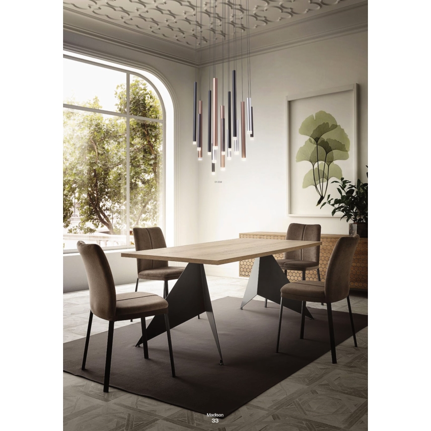 Redo 01-2045 - LED ljuskrona med textilsladd MADISON LED/4W/230V svart