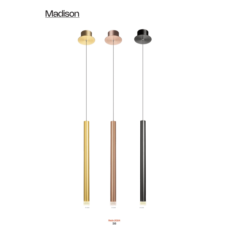 Redo 01-2045 - LED ljuskrona med textilsladd MADISON LED/4W/230V svart