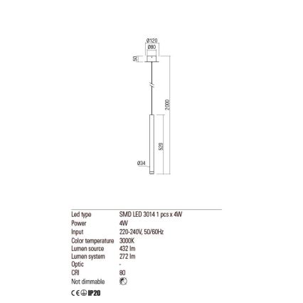 Redo 01-2045 - LED ljuskrona med textilsladd MADISON LED/4W/230V svart