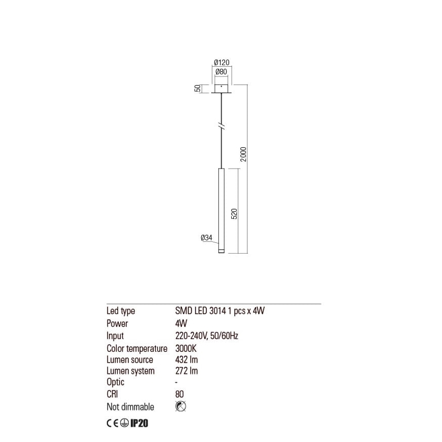 Redo 01-2045 - LED ljuskrona med textilsladd MADISON LED/4W/230V svart