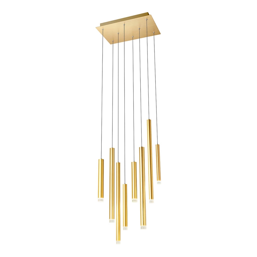 Redo 01-2046 - LED ljuskrona med textilsladd MADISON 8xLED/4W/230V guld