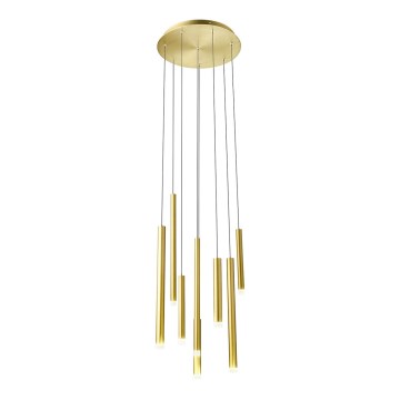 Redo 01-2050 - LED ljuskrona med textilsladd MADISON 8xLED/4W/230V guld