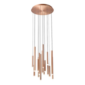 Redo 01-2059 - LED ljuskrona med textilsladd MADISON 16xLED/4W/230V koppar