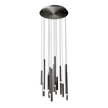 Redo 01-2060 - LED ljuskrona med textilsladd MADISON 16xLED/4W/230V svart
