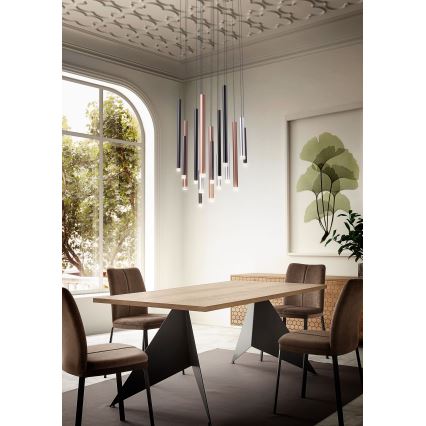 Redo 01-2060 - LED ljuskrona med textilsladd MADISON 16xLED/4W/230V svart