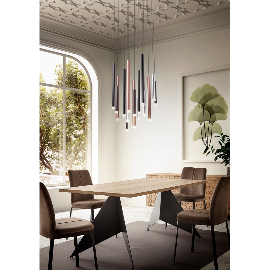 Redo 01-2060 - LED ljuskrona med textilsladd MADISON 16xLED/4W/230V svart