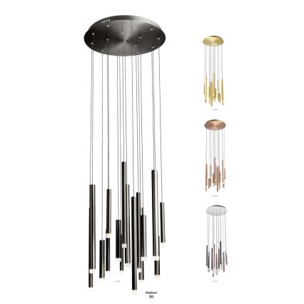 Redo 01-2060 - LED ljuskrona med textilsladd MADISON 16xLED/4W/230V svart