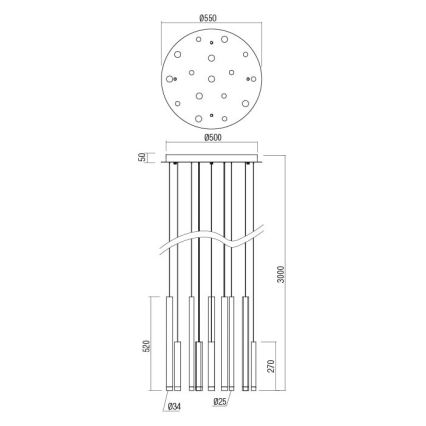 Redo 01-2060 - LED ljuskrona med textilsladd MADISON 16xLED/4W/230V svart