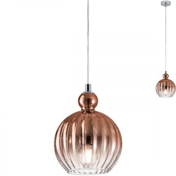 Redo 01-2064 - Ljuskrona med textilsladd PLUMEN 1xE14/40W/230V diameter 15 cm koppar