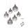 Redo 01-2069 - Ljuskrona med textilsladd PLUMEN 6xE14/42W/230V grå