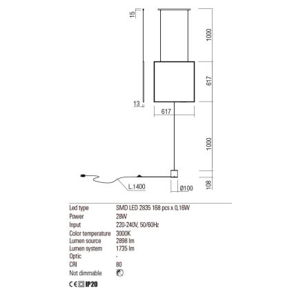 Redo 01-2134 - LED golvlampa SLICK LED/28W/230V svart