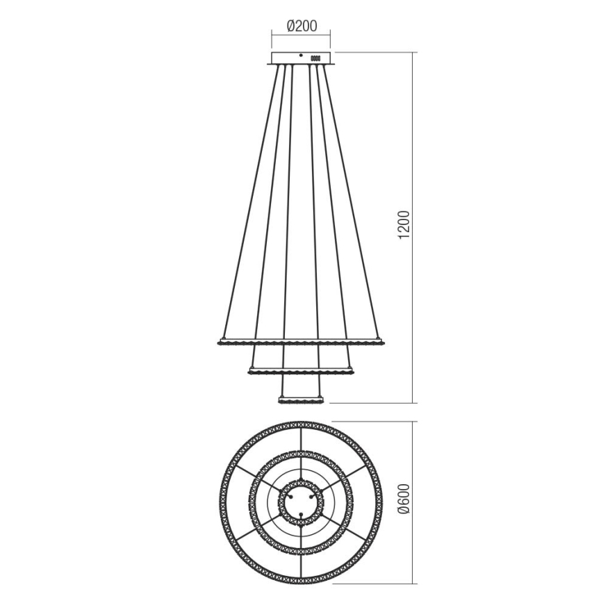 Redo 01-2173 - LED ljuskrona med textilsladd NUNZIA LED/54W/230V