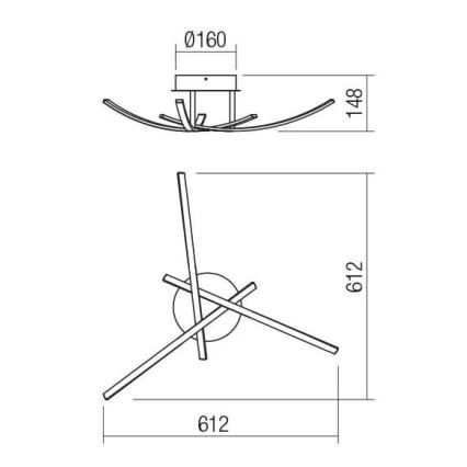 Redo 01-2184 - LED taklampa SPATHA 3xLED/6W/230V 3000K vit