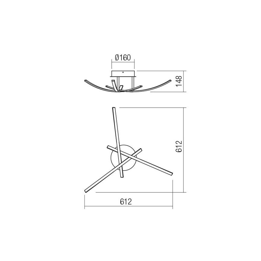 Redo 01-2185 - LED taklampa SPATHA 3xLED/6W/230V 3000K guld
