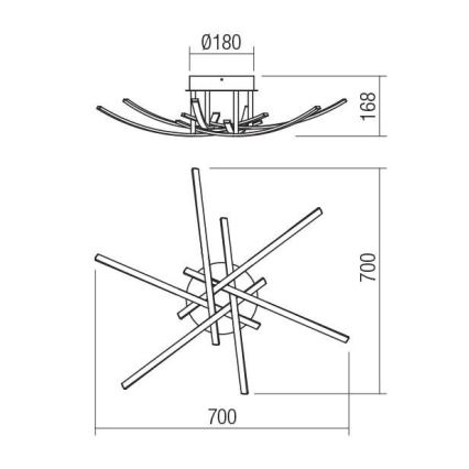 Redo 01-2187 - LED taklampa SPATHA 6xLED/6W/230V 3000K guld