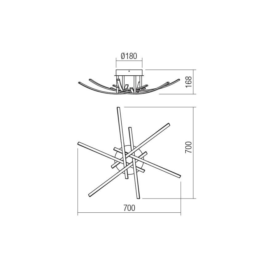 Redo 01-2187 - LED taklampa SPATHA 6xLED/6W/230V 3000K guld