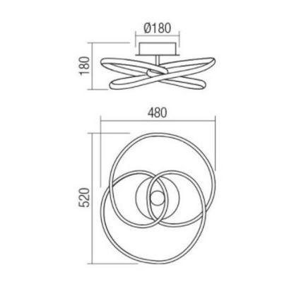 Redo 01-2189 - LED Dimbar taklampa SINTRA LED/40W/230V