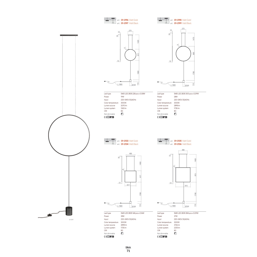 Redo 01-2197 - LED golvlampa SLICK LED/19W/230V svart