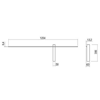Redo 01-2200 - LED vägglampa TANGENT LED/14W/230V vit