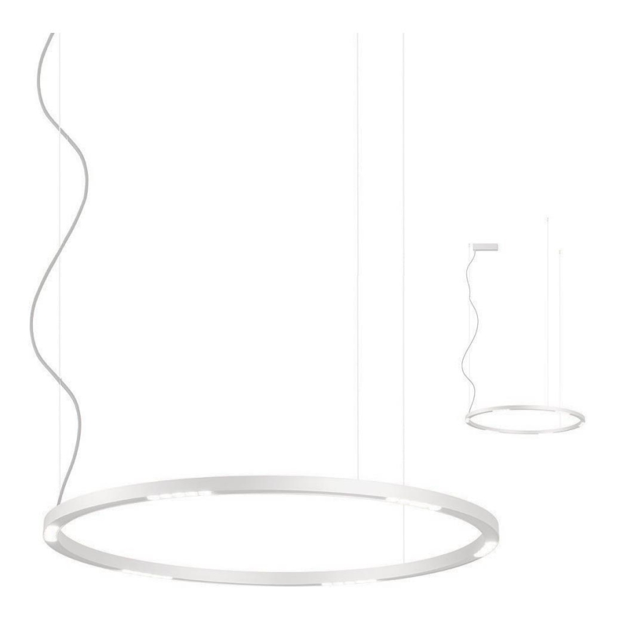 Redo 01-2205 - LED ljuskrona med textilsladd UNION LED/50W/230V CRI 90 3000K diameter 90 cm vit