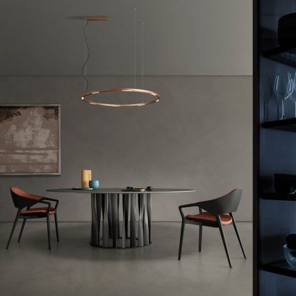 Redo 01-2209 - LED ljuskrona med textilsladd UNION LED/68W/230V CRI 90 3000K diameter 120 cm guld