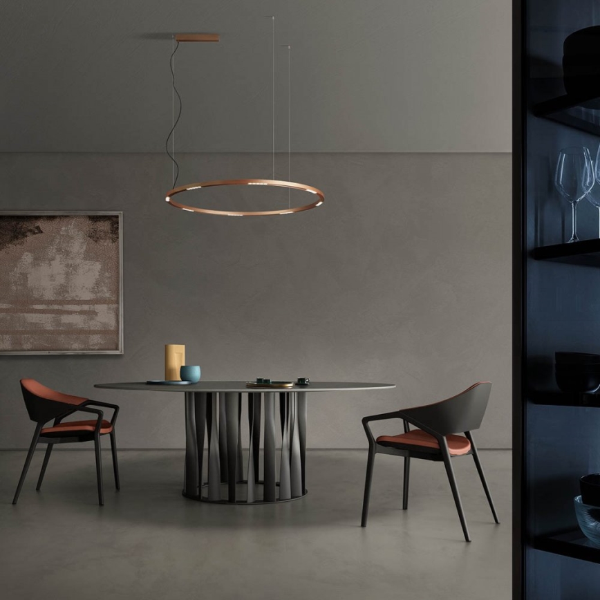 Redo 01-2209 - LED ljuskrona med textilsladd UNION LED/68W/230V CRI 90 3000K diameter 120 cm guld