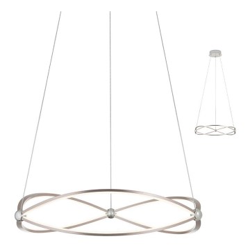 Redo 01-2251 - LED ljusreglerad ljuskrona på textilsladd QUARK LED/43W/230V 3000K diameter 60 cm matt krom