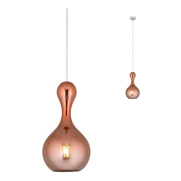 Redo 01-2257 - Ljuskrona med textilsladd LOB 1xE27/42W/230V diameter 18 cm koppar