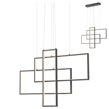 Redo 01-2315 - LED Dimbar ljuskrona med upphängning PLANA LED/60W/230V svart