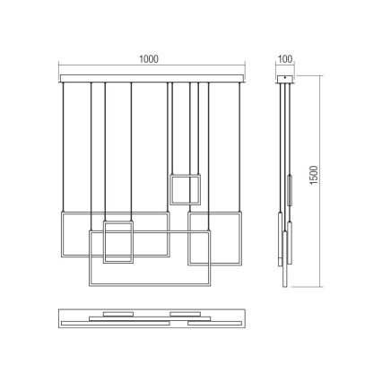 Redo 01-2317 - Dimbart LED-pendel på vajer PLANA LED/80W/230V i guld