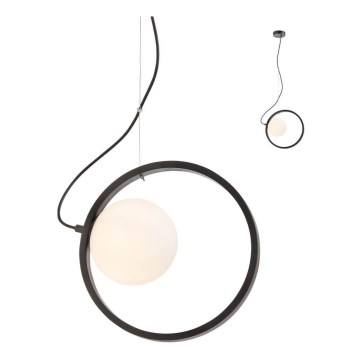 Redo 01-2320 - Ljuskrona med textilsladd KLEIDI 1xE14/28W/230V diameter 27 cm svart