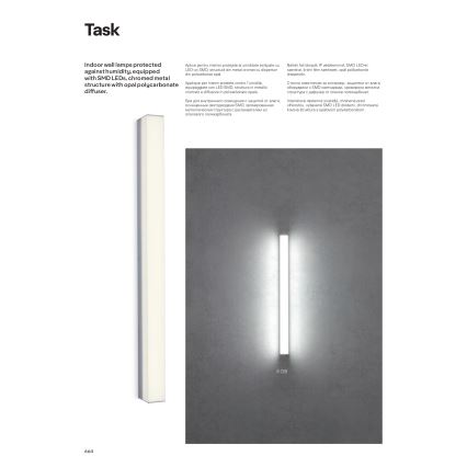 Redo 01-2330 - LED-belyst badrumsspegel TASK LED/18W/230V 90 cm CRI 90 IP44 blank krom