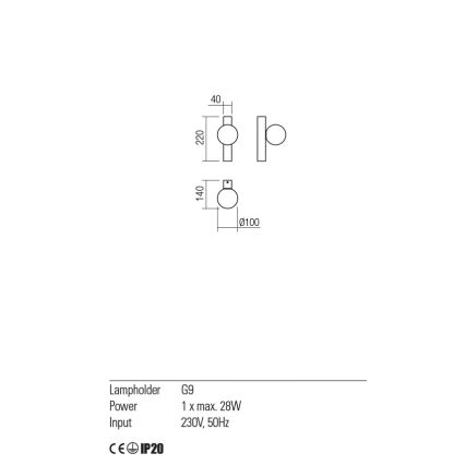Redo 01-2372 - Vägglampa GOJI 1xG9/28W/230V guld