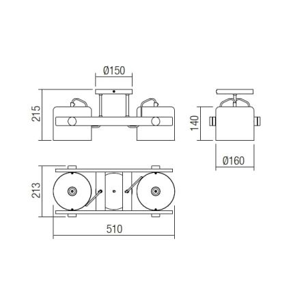 Redo 01-2400 - Taklampa POOH 2xE27/42W/230V bok