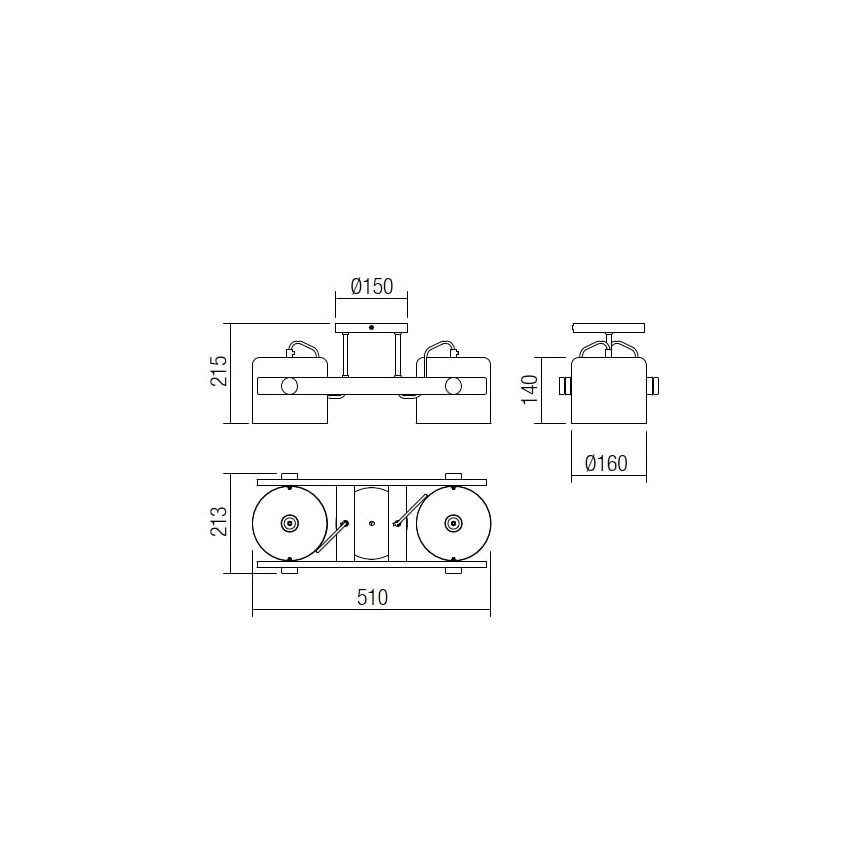 Redo 01-2400 - Taklampa POOH 2xE27/42W/230V bok