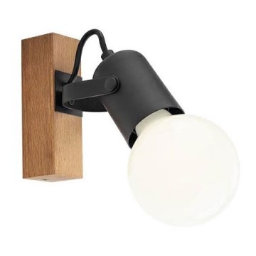 Redo 01-2415 - Vägglampa TAFFI 1xE27/42W/230V svart/bok