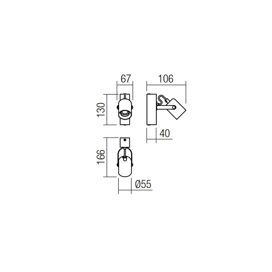 Redo 01-2415 - Vägglampa TAFFI 1xE27/42W/230V svart/bok