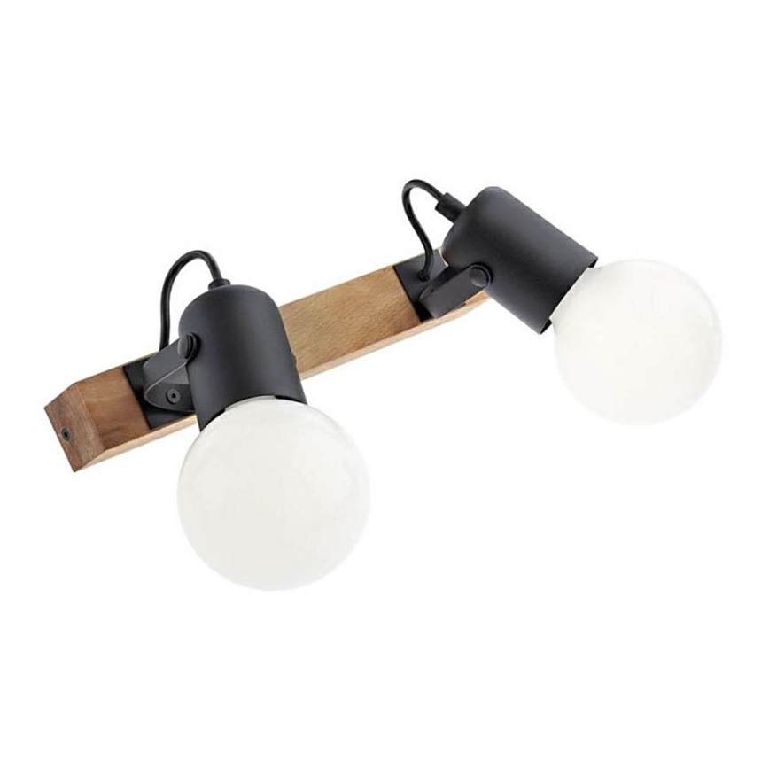 Redo 01-2416 - Vägglampa TAFFI 2xE27/42W/230V svart/bok