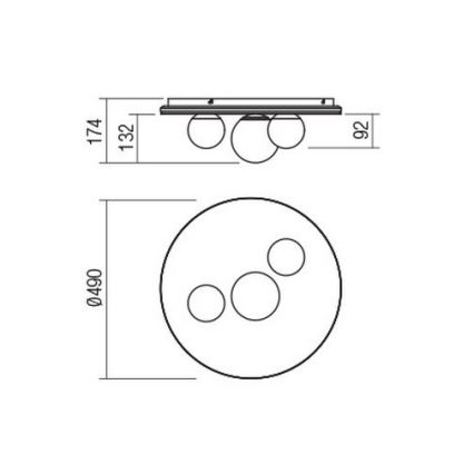 Redo 01-2466 - LED taklampa CORUM LED/48W/230V 3000K Ra 90 svart