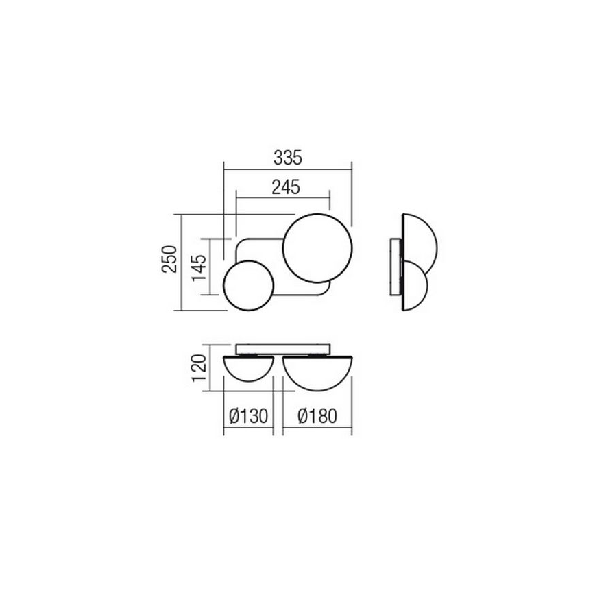 Redo 01-2471 - Vägglampa LUMIEN 2xG9/10W/230V guld/vit
